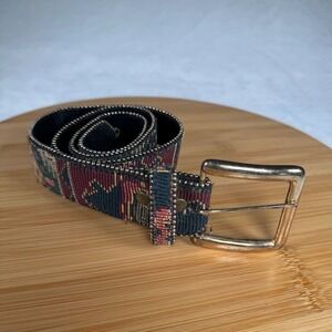 Vintage Absolutely Fresh Woven Tapestry Belt Womens Gold Buckle 35 in‎ Bohemian
